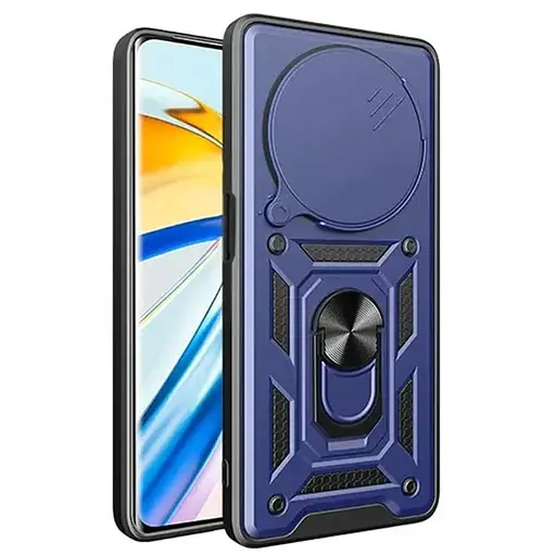 Чехол Ummi Camshield Serge Ring для Xiaomi Redmi Note 14 Pro 4G Синий - фото 2