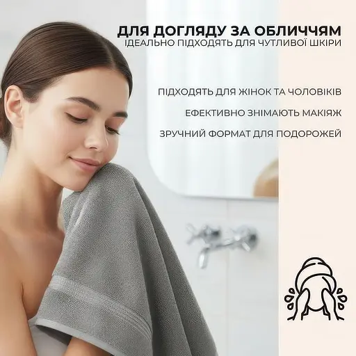 Набір рушників махрових Ideia натуральна бавовна 30х30 см (8-35874_сірий) - фото 3