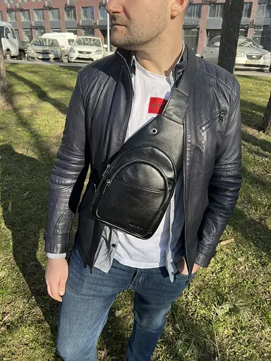 Чоловіча шкіряна сумка через плече Newery sum0026706 - фото 2