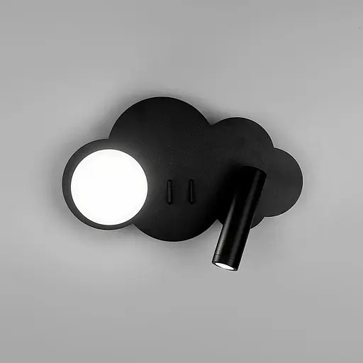 Праве бра хмаринка у чорному корпусі 24х17 см | Арт. WJ031/2 BK Right | Line F - фото 5