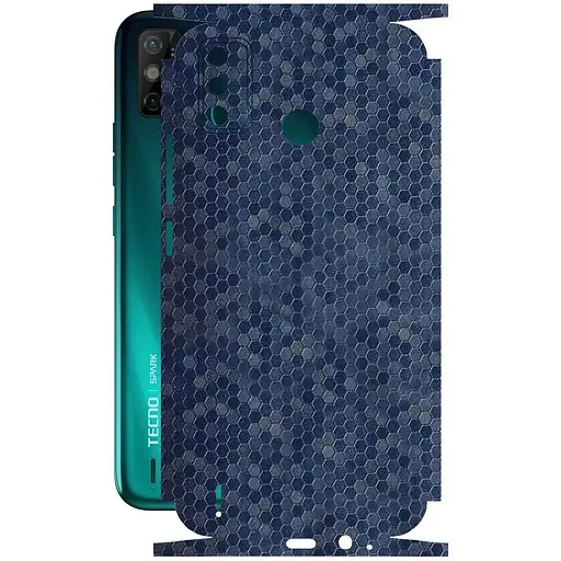 Защитная пленка StatusSKIN для Tecno Spark Go 2020 Корпус Винил Соты синие - фото 1
