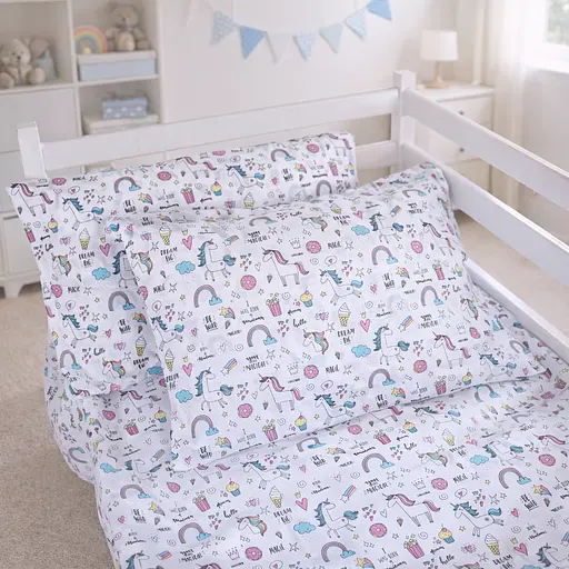 Наволочка MirSon Kids Time бязь Tiny Unicorn pink 50x70 см (2200012579534) - фото 1