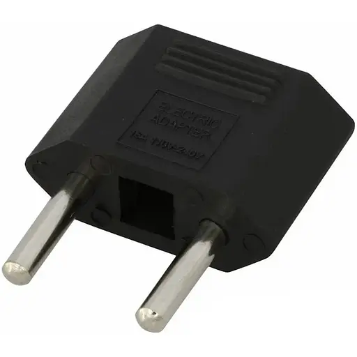 Переходник сетевой универсальный плоский TCOM из вилок США Китай на евро розетку черный