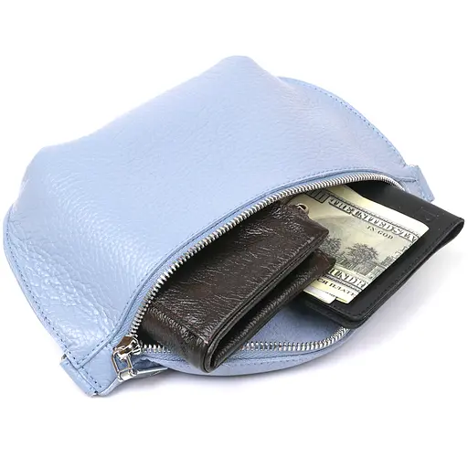 Шкіряна жіноча сумка бананка Shvigel 23х13х5 см sum0020209 - фото 3