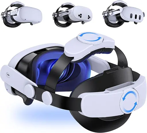 Пов'язка на голову Elegamefy Comfort для Meta Quest 3/Quest 3s, подвійні ручки, пов'язані Elite Strap, підтримка, VR-аксесуар