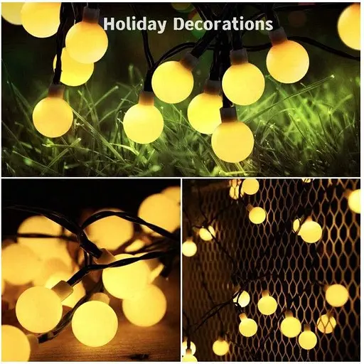 Уличная светодиодная гирлянда Sun Lamp Solar 7 метров 50 LED на солнечной батарее "Молочные шары" - фото 6