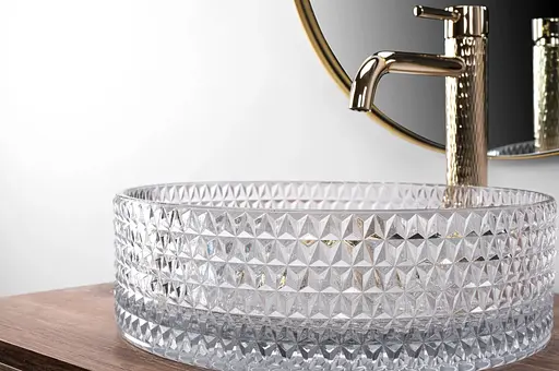 Умивальник Rea Cristal накладний transparent REA-U9670, Прозорий - фото 6