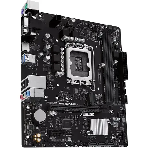 Материнская плата Asus Prime LGA1700, H610M-R-SI, H610, 2xDDR5, Int.Video (CPU), 4xSATA3, 1xM.2, 1xPCI-E 4.0x16, 1xPCI-E 3.0x1, ALC897, RTL 3xUSB3.2/4xUSB2.0, VGA/HDMI/DP, MicroATX - фото 4