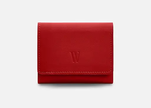 Кожаный кошелек Trinity красный краст - фото 1