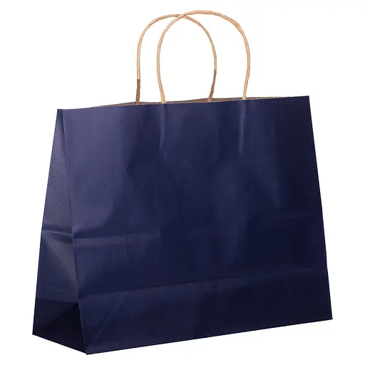 Подарунковий пакет Yiwu  31х12х25 см крафтовий 12 штук синій HP-10359-2BL - фото 2