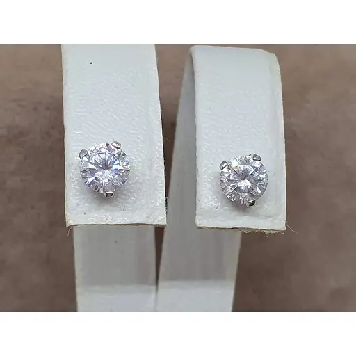 Золоті сережки-пуссети Гаразд з фіанітами. 3531658 - фото 3