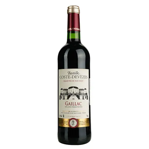Вино Bastille Coste-Devezes Rouge AOP Gaillac, червоне, сухе, 0,75 л