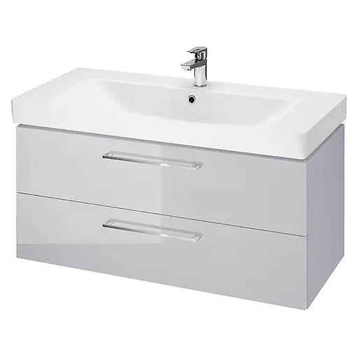 Тумба для ванной комнаты Cersanit Lara CET В394 с раковиной Mille 100 см Серый S801-366 30412 - фото 1