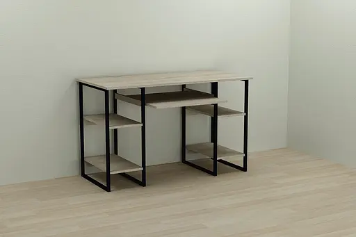 Компьютерный стол Ferrum-decor Тим 75x140x70 черный ДСП Дуб Сонома 16мм (FRD-103981) - фото 6