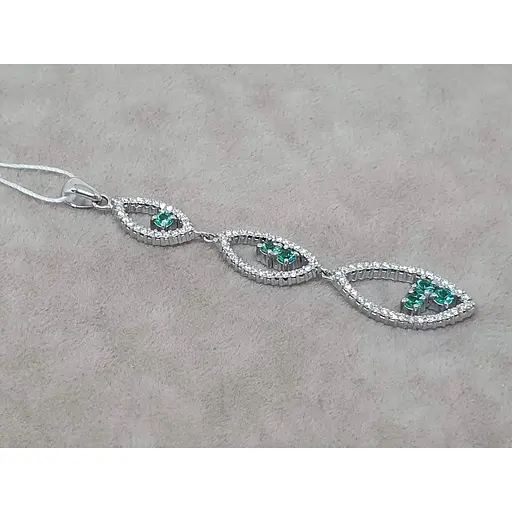 Золотая подвеска Ирис с бриллиантами и изумрудами. 1ПИ31049 - фото 2