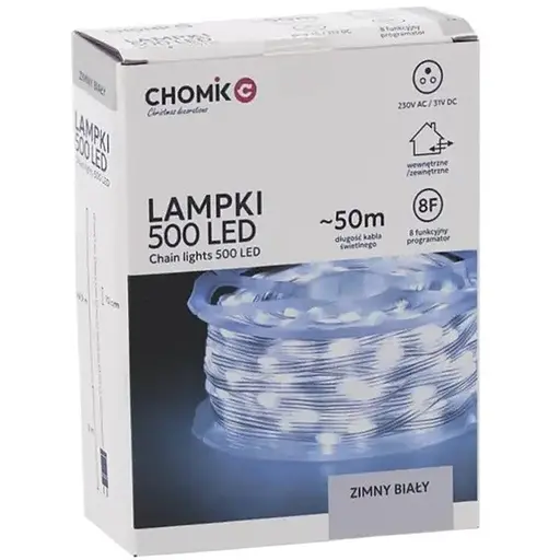 Гірлянда електрична Chomik на котушці 500 лампочок 52.9 м холодний білий (5900779880122) - фото 5