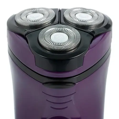 Электробритва Новый Харьков НХ-8503 Лидер Violet, 3W, роторная, сухое бритье, 3 головки для бритья, двойные лезвия, плавающая конструкция ножей, повторение контуров лица, питание сеть/аккумулятор, индикатор работы/включения, триммер для висков - фото 10