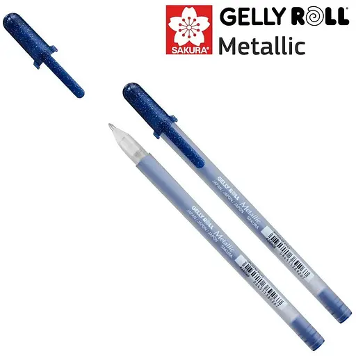 Ручка гелевая Sakura Metallic Сине-черный - фото 2