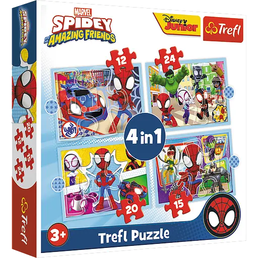 Пазли 4в1 "Команда Спайдерменів" 346114 Trefl, в коробці (5900511346114) - фото 1