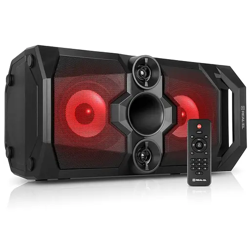 Портативная колонка бумбокс Real-El RX771 Boombox 50W Bluetooth TWS, Karaoke, RGB, Black