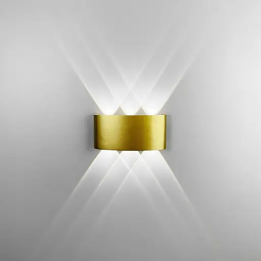 Світильник двосторонній на 6 лінз у золотому корпусі 4000K IP 54 | Line F | Арт. W038/6 AB - фото 2