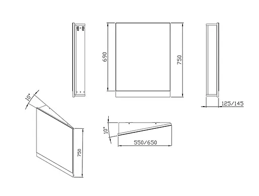 Дзеркало для ванної кімнати Ravak 10° 650 біле ліве X000001076 - фото 3