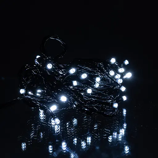 Новорічна кімнатна гірлянда нитка GarlandoPro 6 м 50 LED чорний дріт Білий W50LED6MBW - фото 2