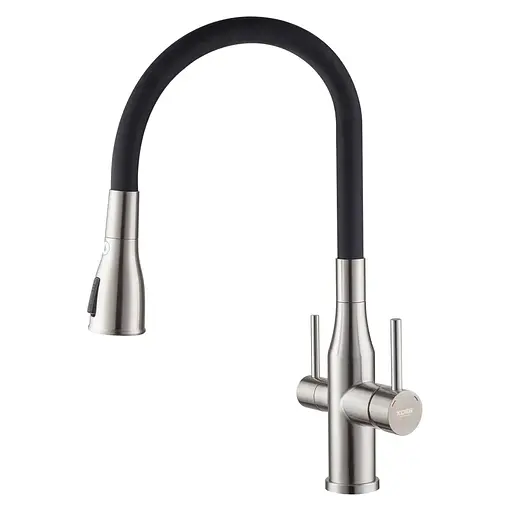 Змішувач для кухні на дві води Koer KI-72024-02 KR5011 Нержавіюча сталь - фото 1