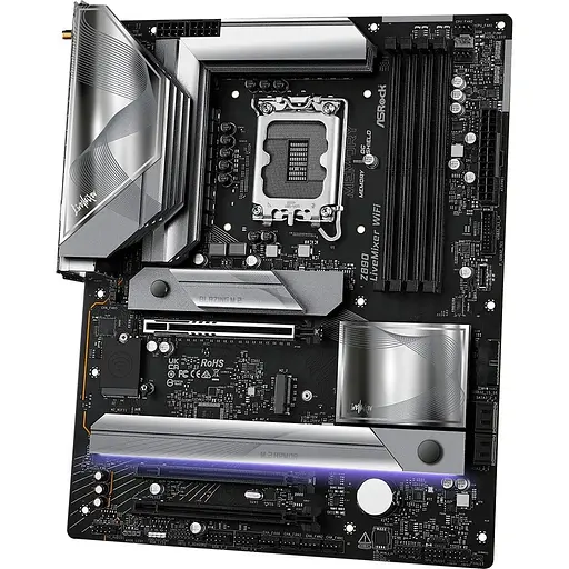Материнская плата AsRock Z890 LIVEMIXER WIFI (1851/Z890, 4xDDR5, 2xPCIex16, HDMI/TB4, 4xSATA, 4xM.2, 2.5Glan, 7.1ch - фото 2