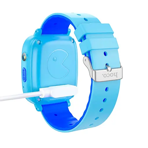 Дитячий смарт годинник Hoco Y100, функція дзвінка та камера, кнопка SOS, ліхтарик, Blue Box - фото 2