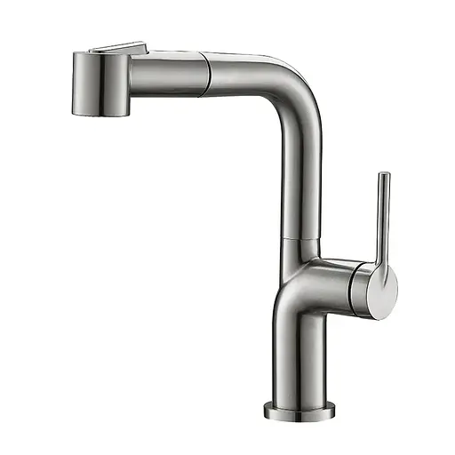 Смеситель для кухни с выдвижным изливом Koer KI-70021-02 KR4798 Нержавеющая сталь - фото 1