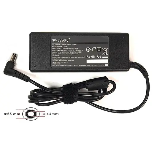 Блок живлення для ноутбуків PowerPlant SONY 220V, 19.5V 92W 4.74A (6.5*4.4)