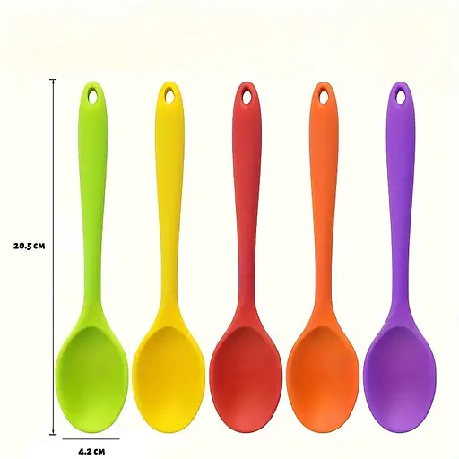 Силиконовая ложка кухонная термостойкая нейлоновая 20.5 см, Kitchen Master Красный 87412 - фото 6