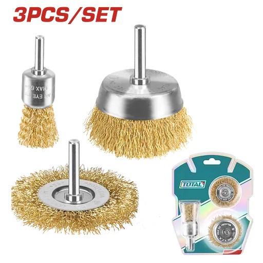 Набор щеток крацовок со шпильками Total 3 шт. (TAC310031)