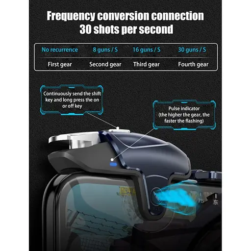 Ігровий макросный тригер зовнішній джойстик для телефону смартфона Memo AK02 ігрові кнопки Black (18541) - фото 4