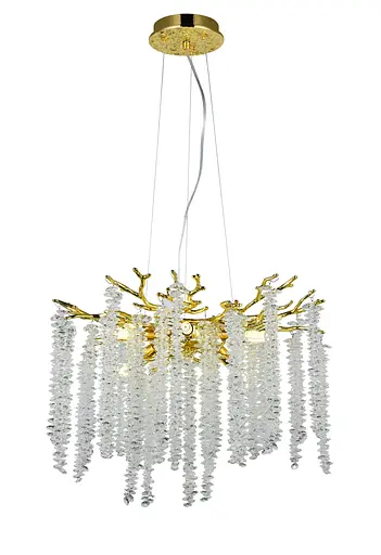 Люстра подвесная хрустальная VALESO 33001/600 золотистый на 8 ламп E14