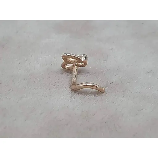 Золотая серьга-пирсинг Favoritum в нос с фианитом. 311140 - фото 3