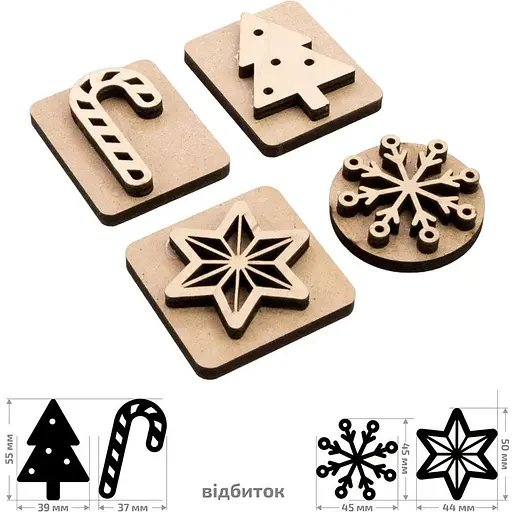 Набір штампів для вибійки Rosa Talent №2 Зима - фото 1