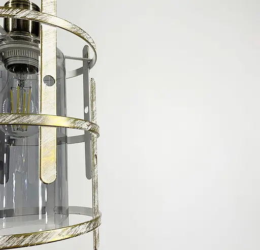 Світильник лофт із позолоченим корпусом Line.F Колір плафона Графітовий - фото 7