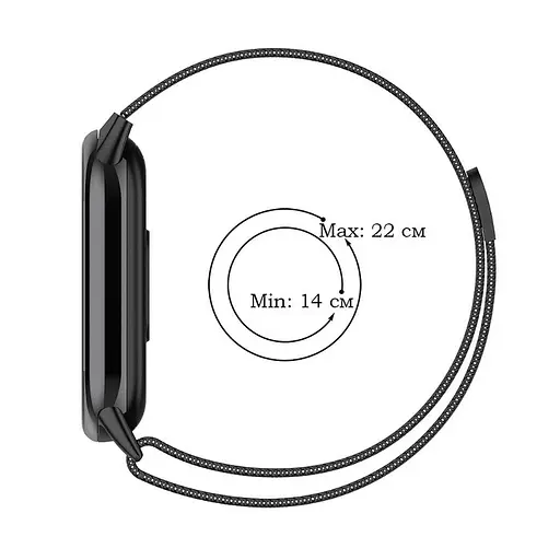 Ремешок для фитнес-браслета Boorui для Xiaomi Mi Band 8 и 9 миланская петля серебристый - фото 4