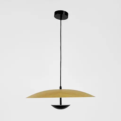 Світильник у чорно-білому корпусі з імітацією дерева Ø 50 см | Line F | Арт. DE27/1 - фото 3