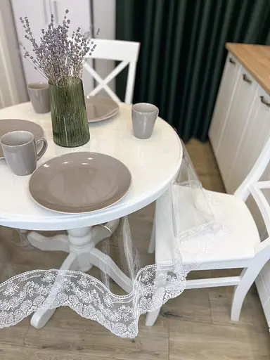 Силиконовая скатерть с белым кружевом Блюмарин 10 см 370х110 см - фото 8