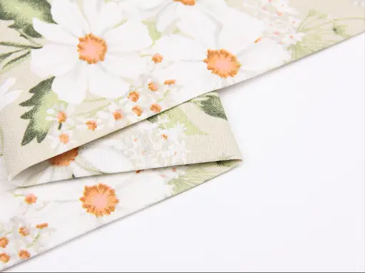 Тканина з тефлоновим просоченням з принтом Ромашка (від 1 м) Бежевий - фото 5