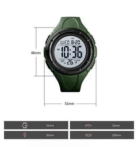 Мужские спортивные часы Skmei 1535 Dive (Зеленый) - фото 8