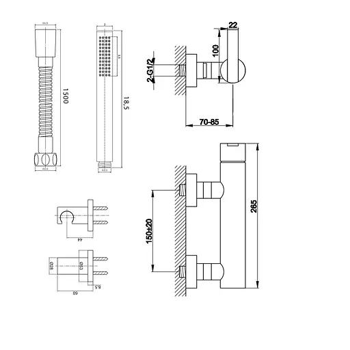 Смеситель для душа Kohlman Gixs chrome настенный KPL-QW120G Хром - фото 2