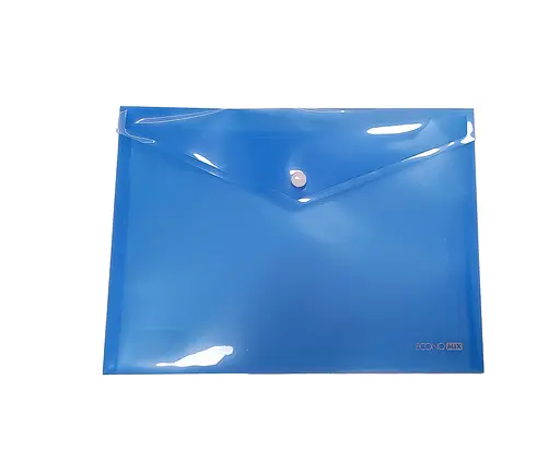 Папка-конверт B5 на кнопці E31302 Economix, глянець (4044572313027) Синій - фото 1