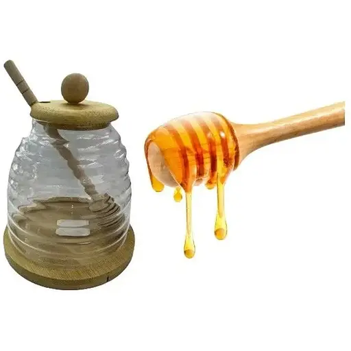 Банка для меда Edenberg EB-19781 стеклянная с бамбуковой подставкой 220 мл