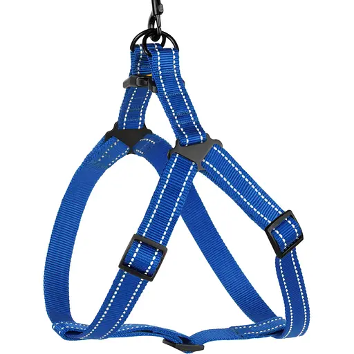 Шлея для собак Barksi Active світловідбивна (обхват грудей 40-53 см ширина 1.6 см) синя - фото 3
