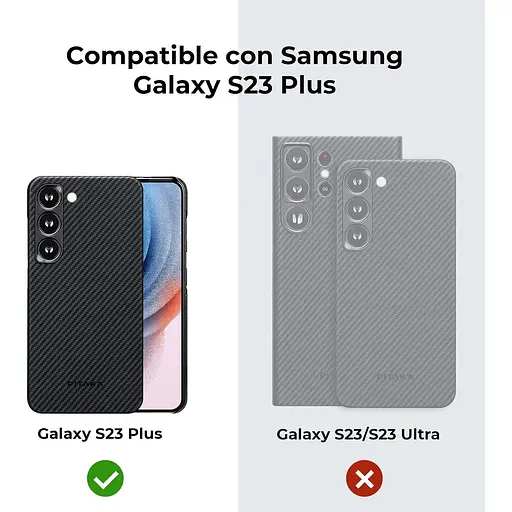 Оригинальный противоударный чехол для Samsung Galaxy S23 Plus (6.6") Pitaka MagEZ MagSafe Case 3 Twill Black/Grey - фото 6