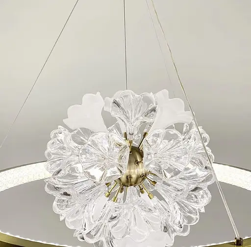 Люстра во флористических мотивах с декоративными цветками Ø 80 см Line F | Ст. D9002-800 - фото 3